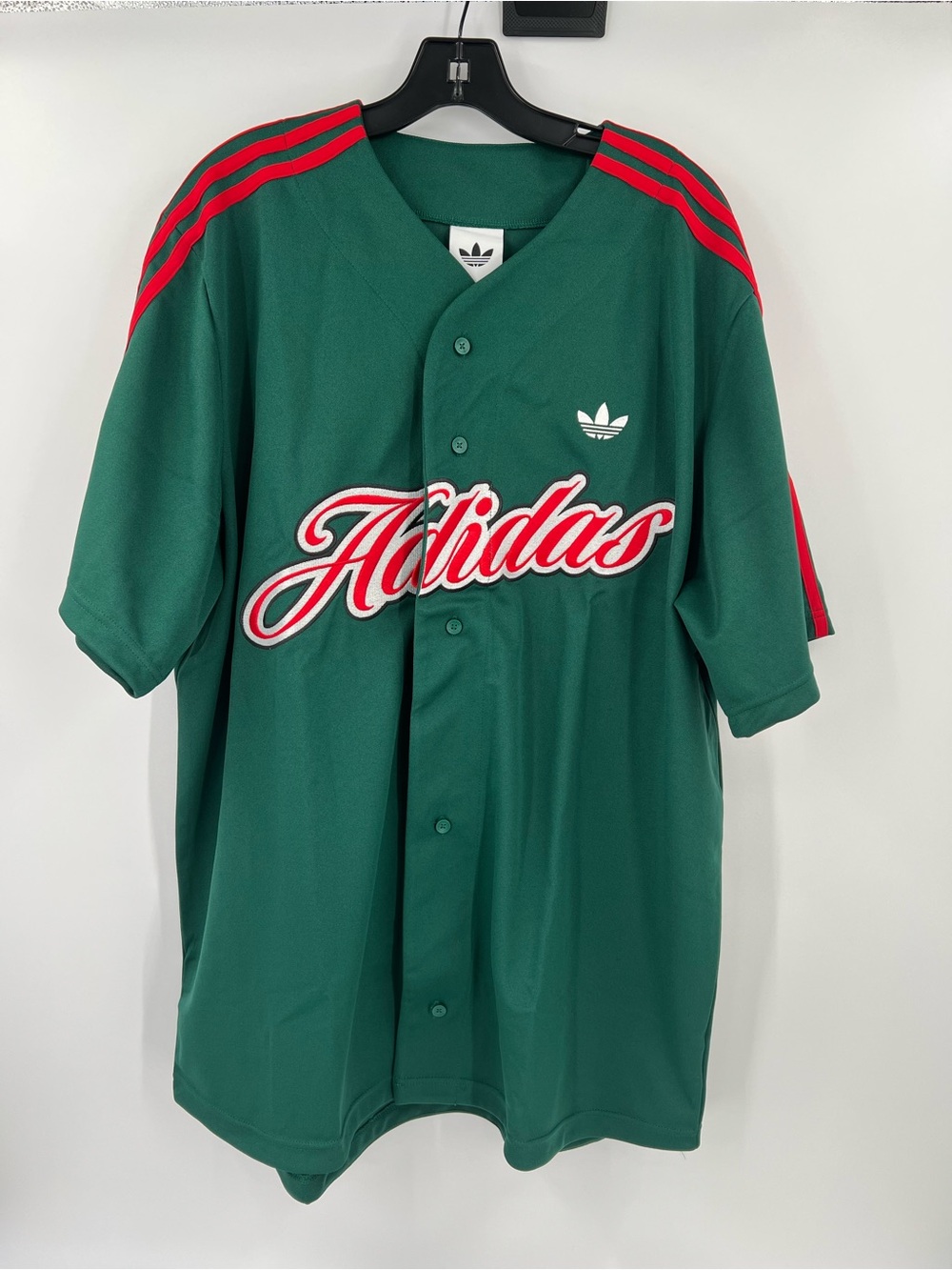 Adidas Mens Summer League Varsity Baseball Jersey Green Large